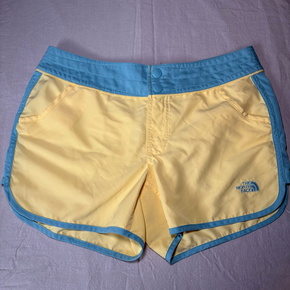 Women's‎ The North Face Athletic Shorts Size 10 Yellow Blue